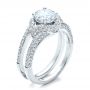 14k White Gold Engagement Ring With Eternity Band