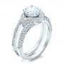 14k White Gold 14k White Gold Engagement Ring With Eternity Band - Three-Quarter View -  100006 - Thumbnail