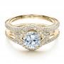 18k Yellow Gold 18k Yellow Gold Engagement Ring With Eternity Band - Flat View -  100006 - Thumbnail