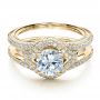 14k Yellow Gold 14k Yellow Gold Engagement Ring With Eternity Band - Flat View -  100006 - Thumbnail