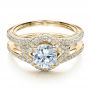 14k Yellow Gold 14k Yellow Gold Engagement Ring With Eternity Band - Flat View -  100006 - Thumbnail