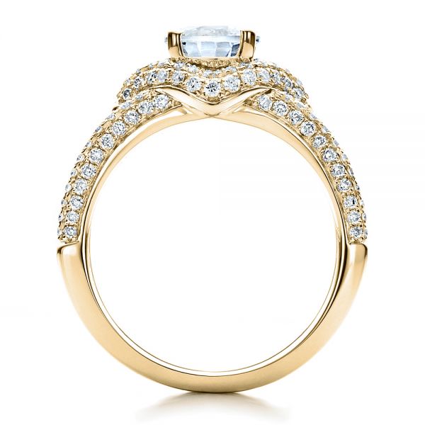14k Yellow Gold 14k Yellow Gold Engagement Ring With Eternity Band - Front View - 100006