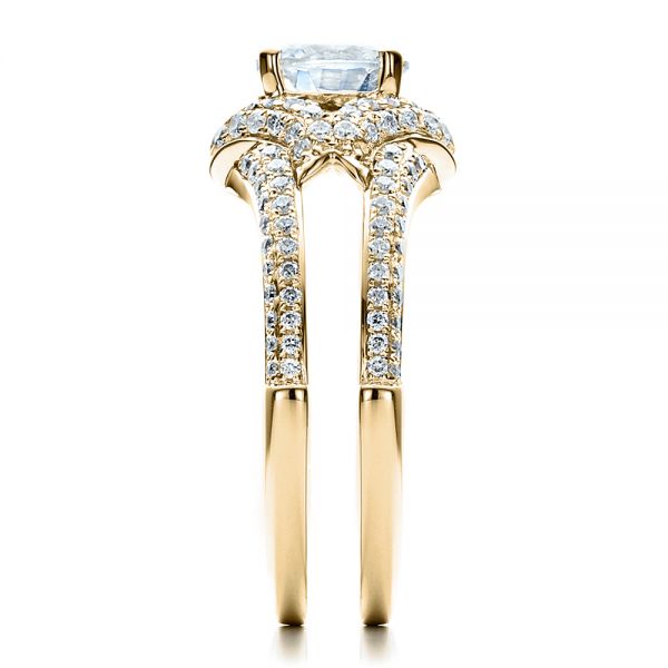 14k Yellow Gold 14k Yellow Gold Engagement Ring With Eternity Band - Side View - 100006