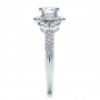  18K Gold Engagement Ring With Halo Pave Milgrain - Vanna K - Side View -  100043 - Thumbnail
