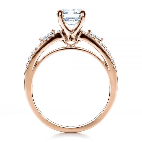 14k Rose Gold 14k Rose Gold Engagement Ring With Matching Eternity Band - Front View -  100005