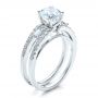  Platinum Platinum Engagement Ring With Matching Eternity Band - Three-Quarter View -  100005 - Thumbnail