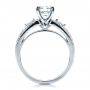 18k White Gold Engagement Ring With Matching Eternity Band - Front View -  100005 - Thumbnail