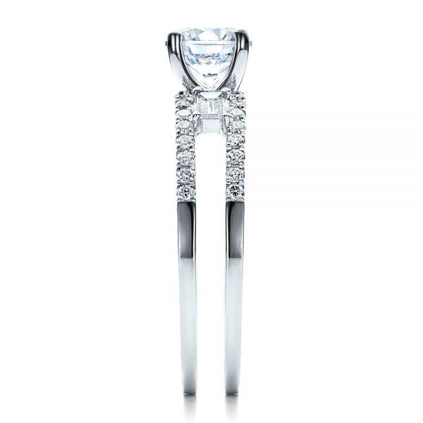  Platinum Platinum Engagement Ring With Matching Eternity Band - Side View -  100005