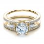 14k Yellow Gold 14k Yellow Gold Engagement Ring With Matching Eternity Band - Flat View -  100005 - Thumbnail