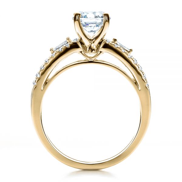 14k Yellow Gold 14k Yellow Gold Engagement Ring With Matching Eternity Band - Front View -  100005