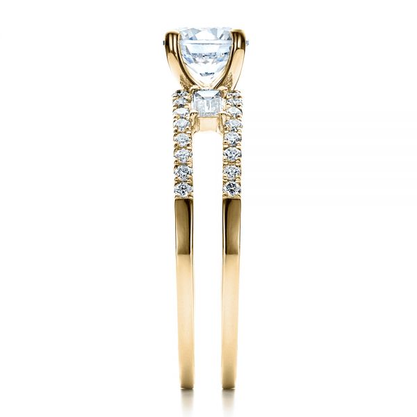 14k Yellow Gold 14k Yellow Gold Engagement Ring With Matching Eternity Band - Side View - 100005