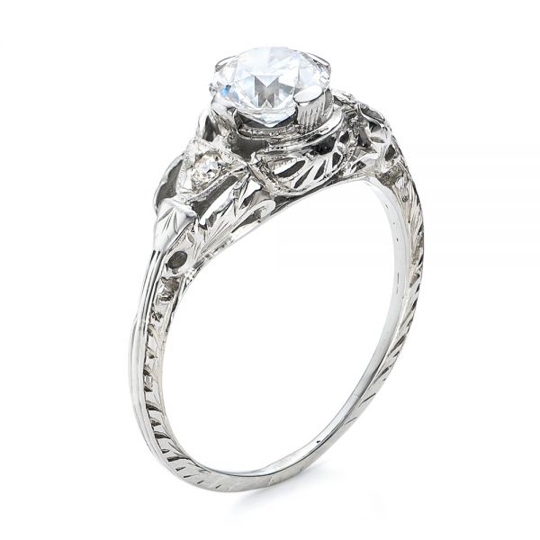 Estate Diamond Art Deco Engagement Ring - Three-Quarter View -  100905