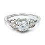 Estate Diamond Art Deco Engagement Ring - Flat View -  100905 - Thumbnail