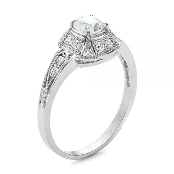 Estate Diamond Engagement Ring - Three-Quarter View -  100906