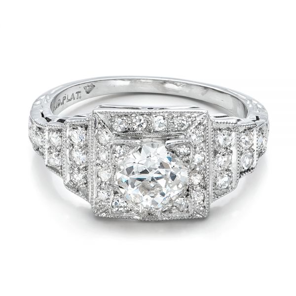 Estate Diamond Engagement Ring - Flat View -  100899