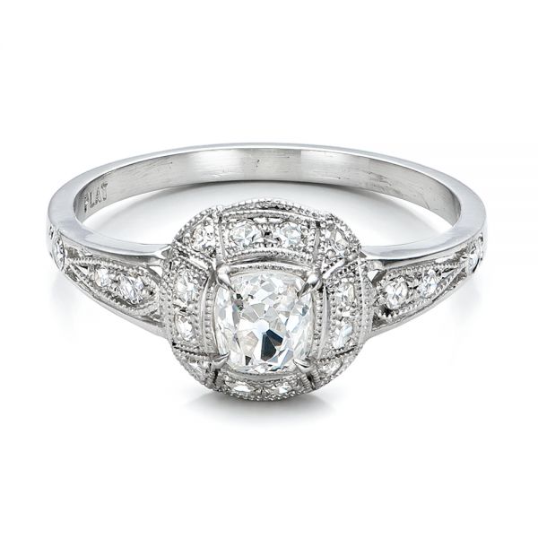 Estate Diamond Engagement Ring - Flat View -  100906