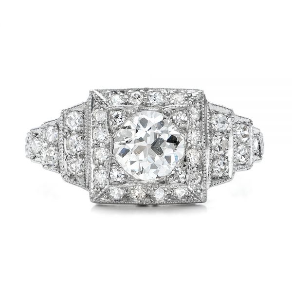 Estate Diamond Engagement Ring - Top View -  100899
