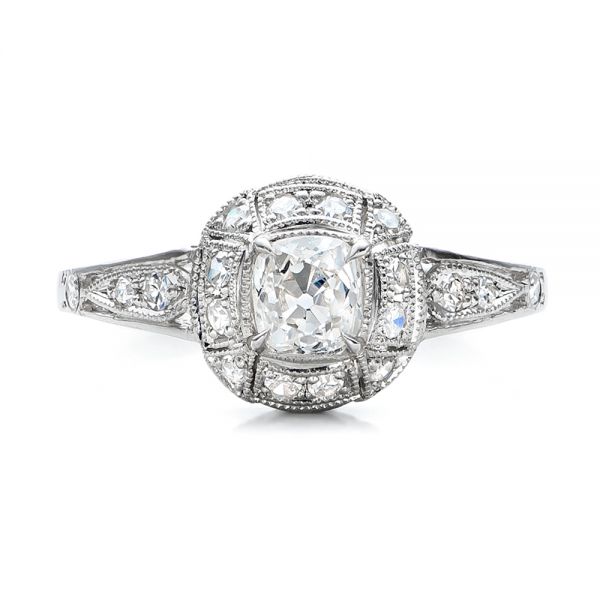 Estate Diamond Engagement Ring - Top View -  100906