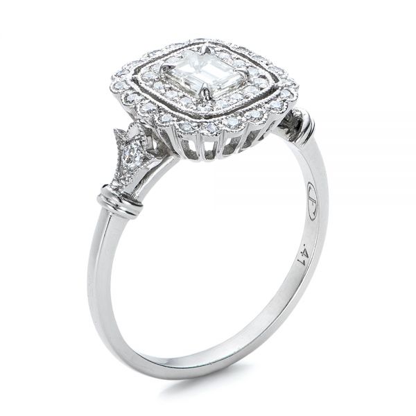 Estate Diamond Halo Engagement Ring - Image
