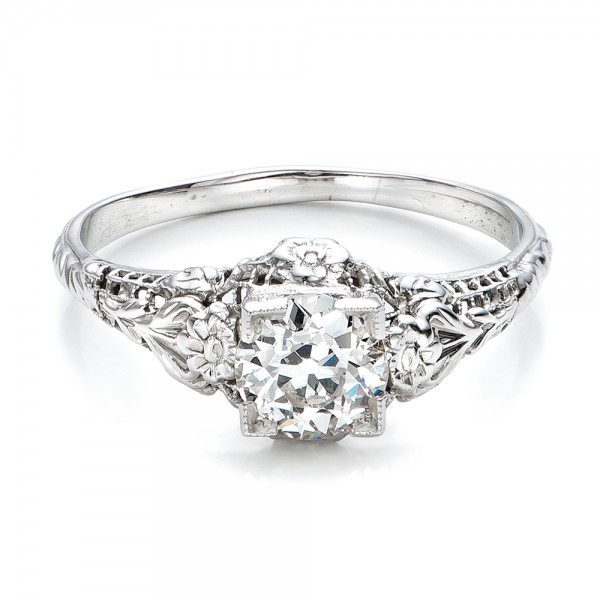 ... Engagement Rings â€º Estate Solitaire Diamond Art Deco Engagement Ring