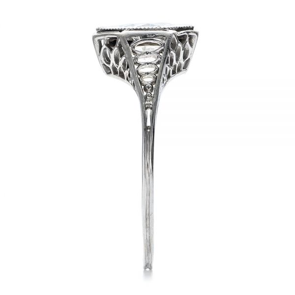 Estate Solitaire Diamond Art Deco Engagement Ring - Side View - 100900