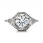 Estate Solitaire Diamond Art Deco Engagement Ring - Top View -  100900 - Thumbnail