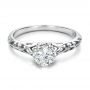 Estate Solitaire Diamond Edwardian Engagement Ring - Flat View -  100896 - Thumbnail