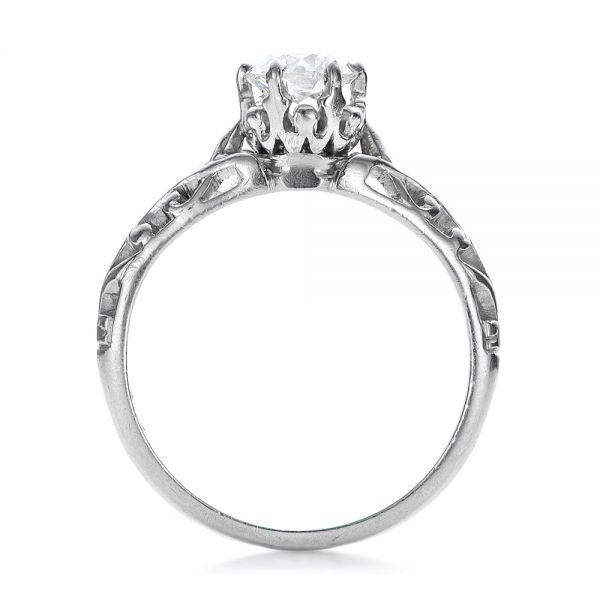 Estate Solitaire Diamond Edwardian Engagement Ring - Front View -  100896