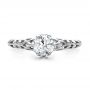 Estate Solitaire Diamond Edwardian Engagement Ring - Top View -  100896 - Thumbnail
