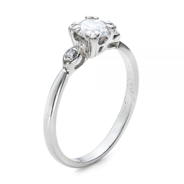Estate Three Stone Diamond Engagement Ring - Image