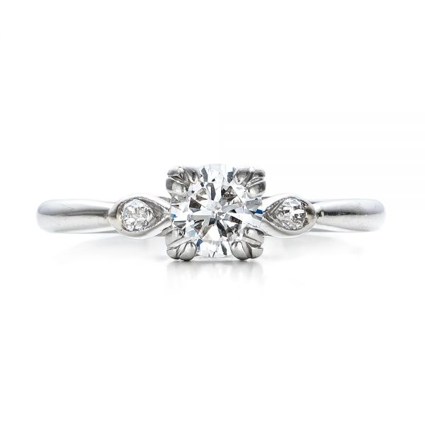 Estate Three Stone Diamond Engagement Ring - Top View -  100897