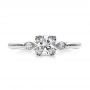 Estate Three Stone Diamond Engagement Ring - Top View -  100897 - Thumbnail