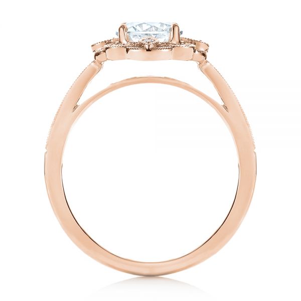 18k Rose Gold 18k Rose Gold Fancy Halo Diamond Engagement Ring - Front View - 103048