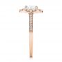 18k Rose Gold 18k Rose Gold Fancy Halo Diamond Engagement Ring - Side View -  103048 - Thumbnail