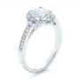 18k White Gold Fancy Halo Diamond Engagement Ring - Three-Quarter View -  103048 - Thumbnail