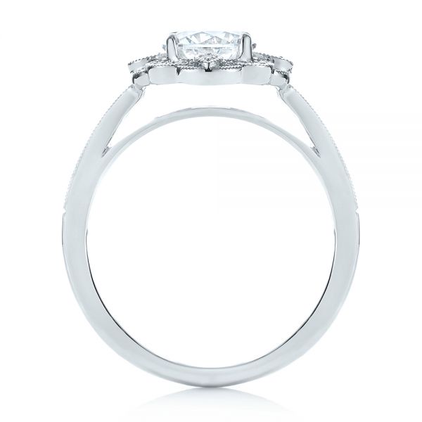 14k White Gold 14k White Gold Fancy Halo Diamond Engagement Ring - Front View -  103048