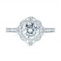 18k White Gold Fancy Halo Diamond Engagement Ring - Top View -  103048 - Thumbnail