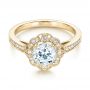 14k Yellow Gold 14k Yellow Gold Fancy Halo Diamond Engagement Ring - Flat View -  103048 - Thumbnail