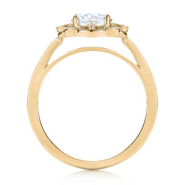 14k Yellow Gold 14k Yellow Gold Fancy Halo Diamond Engagement Ring - Front View -  103048