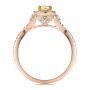 18k Rose Gold And 14K Gold 18k Rose Gold And 14K Gold Fancy Yellow Diamond With Halo Engagement Ring - Front View -  100564 - Thumbnail