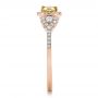 18k Rose Gold And 14K Gold 18k Rose Gold And 14K Gold Fancy Yellow Diamond With Halo Engagement Ring - Side View -  100564 - Thumbnail