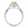  Platinum And 14K Gold Platinum And 14K Gold Fancy Yellow Diamond With Halo Engagement Ring - Front View -  100564 - Thumbnail
