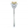  Platinum And 18K Gold Platinum And 18K Gold Fancy Yellow Diamond With Halo Engagement Ring - Side View -  100564 - Thumbnail