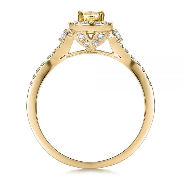 14k Yellow Gold And 14K Gold 14k Yellow Gold And 14K Gold Fancy Yellow Diamond With Halo Engagement Ring - Front View - 100564