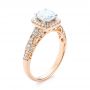 18k Rose Gold Filigree Diamond Engagement Ring - Three-Quarter View -  103679 - Thumbnail