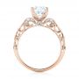 18k Rose Gold 18k Rose Gold Filigree Diamond Engagement Ring - Front View -  103101 - Thumbnail