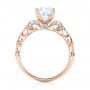 18k Rose Gold 18k Rose Gold Filigree Diamond Engagement Ring - Front View -  103101 - Thumbnail