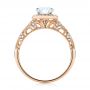 18k Rose Gold Filigree Diamond Engagement Ring - Front View -  103679 - Thumbnail