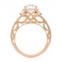 18k Rose Gold Filigree Diamond Engagement Ring - Front View -  103896 - Thumbnail
