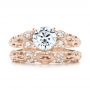 18k Rose Gold 18k Rose Gold Filigree Diamond Engagement Ring - Front View -  103101 - Thumbnail